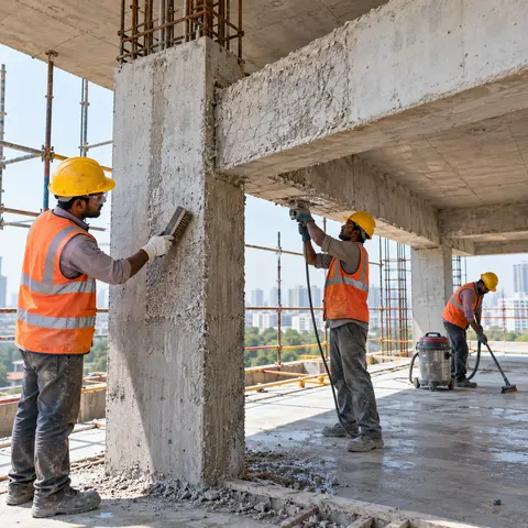 Column, Beam and Slab Works - illustrative surface preparation