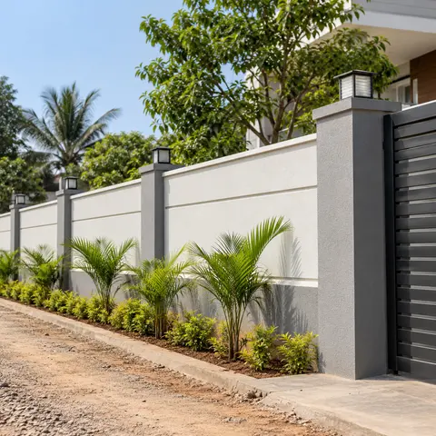 Compound Wall Construction - illustrative finished surface