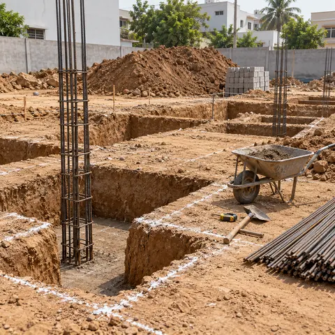 Foundation and Footing Works - illustrative material detail