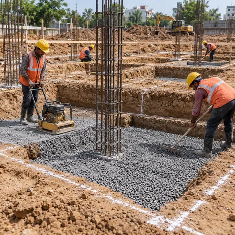 Foundation and Footing Works - illustrative surface preparation