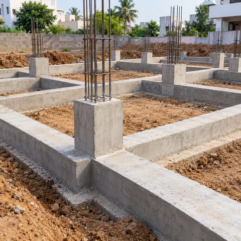 Foundation and Footing Works - illustrative finished surface