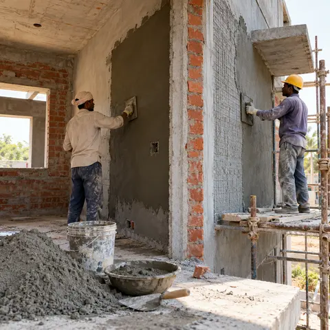 Internal and External Plastering - illustrative material detail
