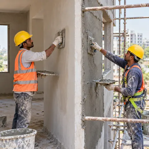 Internal and External Plastering - illustrative installation process