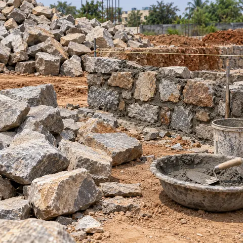 Random Rubble (RR) Masonry - illustrative material detail