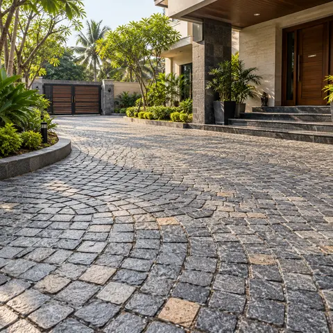 Cobblestone Paving - illustrative finished surface