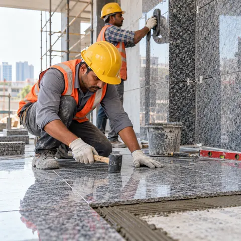 Granite Flooring and Cladding - illustrative installation process