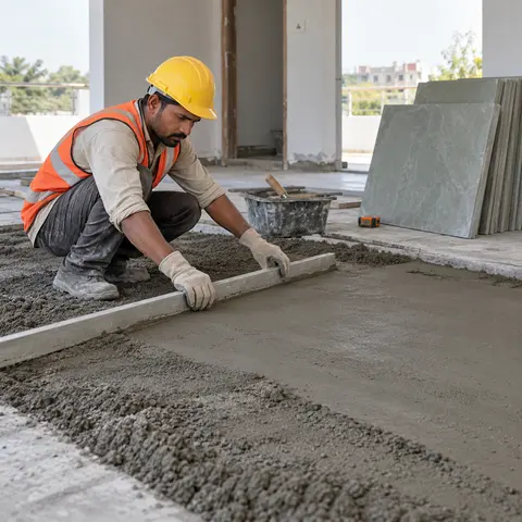 Kota Stone Flooring - illustrative surface preparation