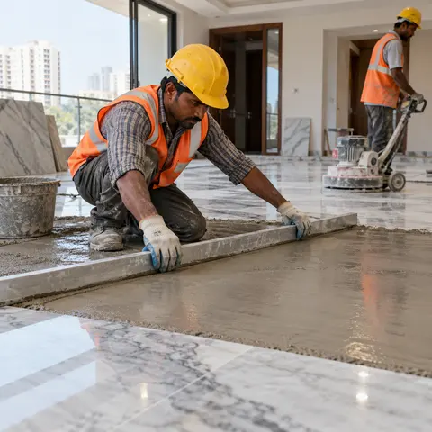 Marble Flooring - illustrative surface preparation