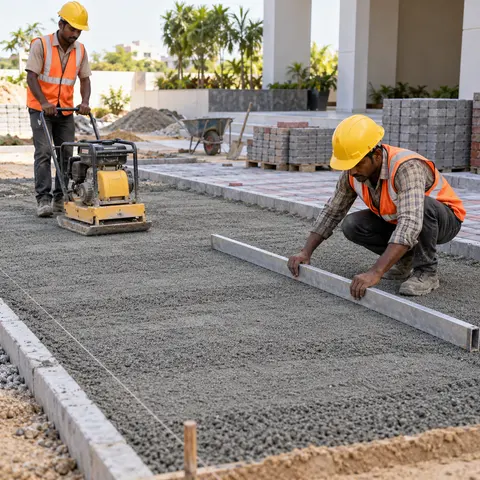 Paver Block Laying - illustrative surface preparation
