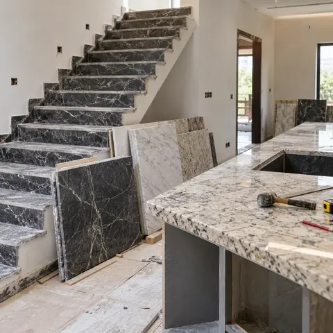 Staircase and Countertop Stone Works - illustrative material detail