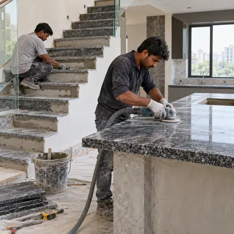 Staircase and Countertop Stone Works - illustrative surface preparation