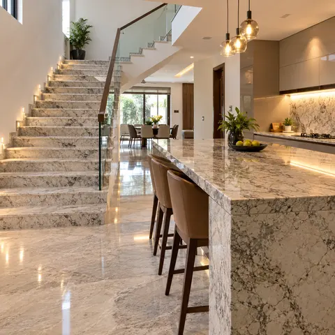 Staircase and Countertop Stone Works - illustrative finished surface