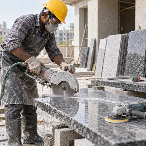 Stone Cutting, Polishing and Finishing - illustrative material detail