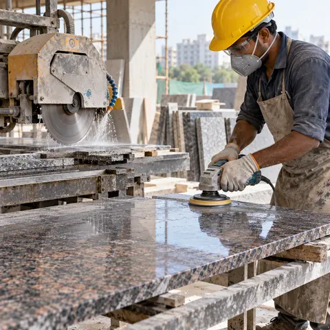 Stone Cutting, Polishing and Finishing - illustrative surface preparation
