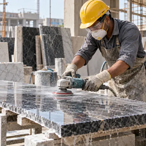 Stone Cutting, Polishing and Finishing - illustrative installation process