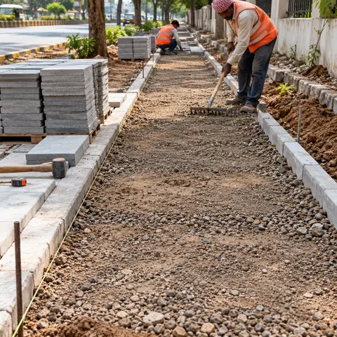 Footpath and Walkway Construction - illustrative material detail
