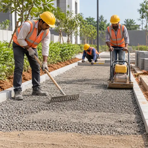 Footpath and Walkway Construction - illustrative surface preparation