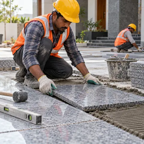 Granite and Stone Paving - illustrative installation process