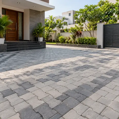 Interlocking Paver Block Installation - illustrative finished surface