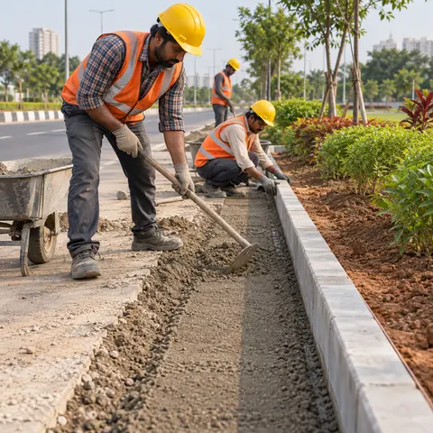 Roadside and Landscape Edging Works - illustrative surface preparation