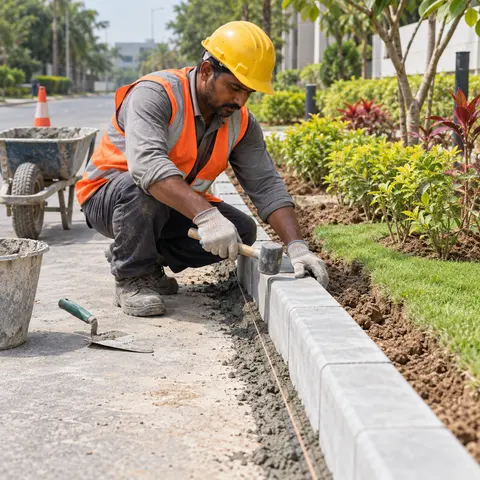 Roadside and Landscape Edging Works - illustrative installation process