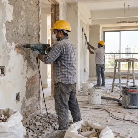 Building Renovation and Remodeling - illustrative surface preparation