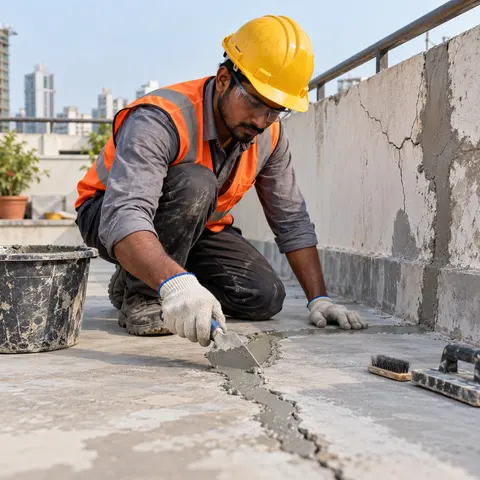 Crack Repair and Surface Restoration - illustrative installation process