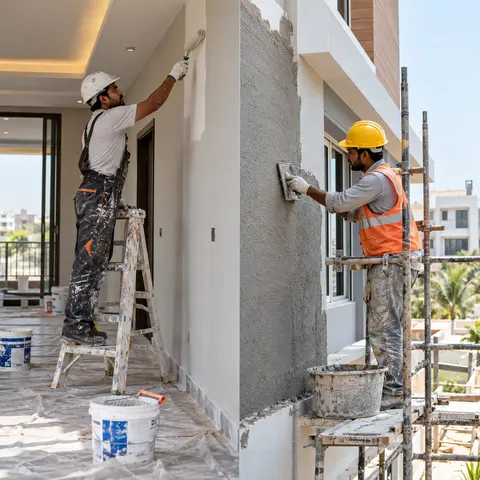 Interior and Exterior Finishing - illustrative installation process
