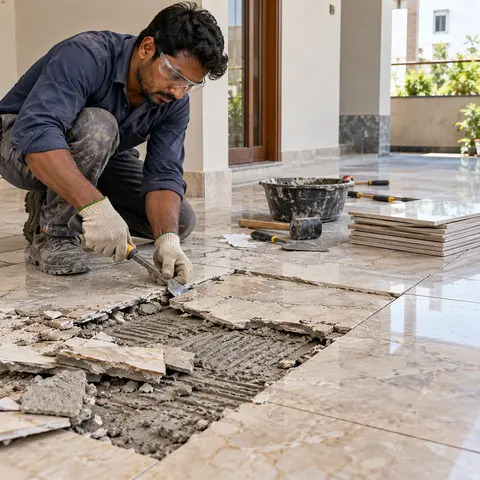 Tile and Stone Replacement - illustrative material detail