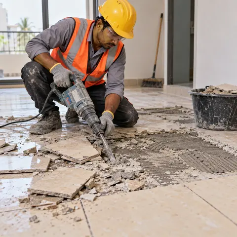 Tile and Stone Replacement - illustrative surface preparation