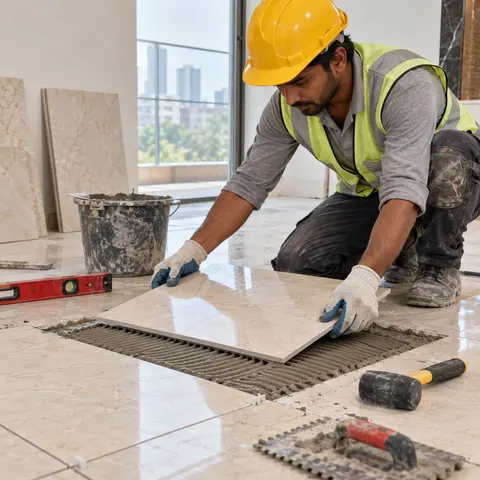 Tile and Stone Replacement - illustrative installation process