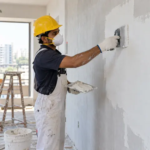 Wall Putty and Surface Preparation - illustrative installation process