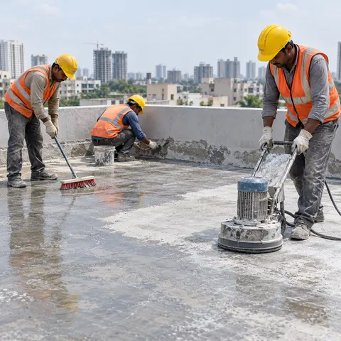 Waterproofing Works - illustrative surface preparation