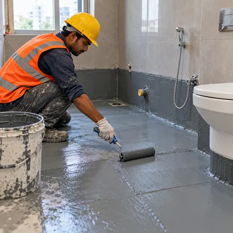 Bathroom and Toilet Waterproofing - illustrative installation process