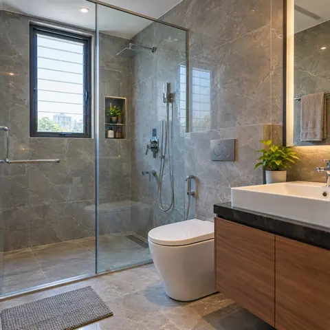 Bathroom and Toilet Waterproofing - illustrative finished surface