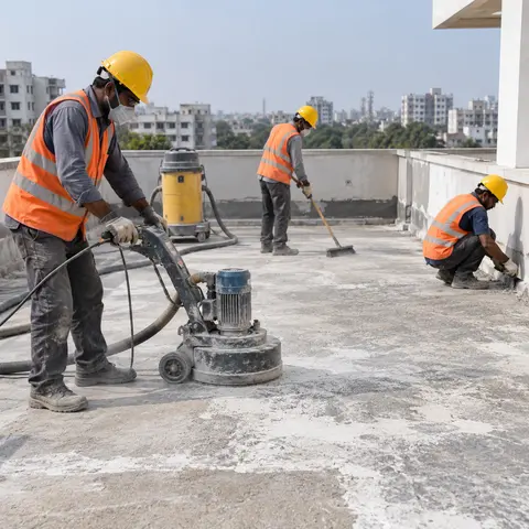 Terrace Waterproofing - illustrative surface preparation
