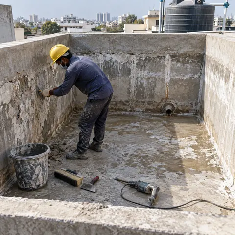 Water Tank Waterproofing - illustrative material detail