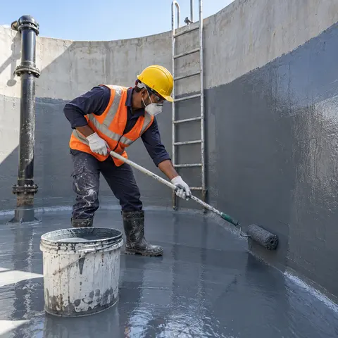 Water Tank Waterproofing - illustrative installation process