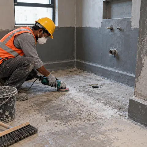 Wet Area Waterproofing - illustrative surface preparation