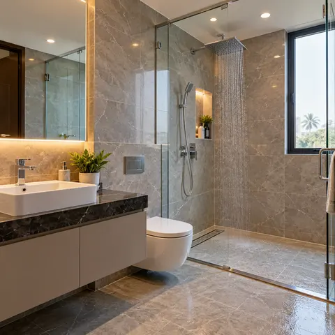 Wet Area Waterproofing - illustrative finished surface
